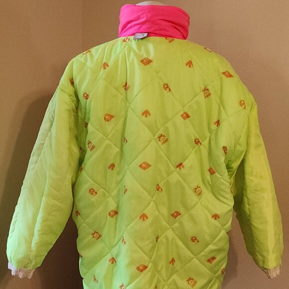 Vintage Ocean Pacific OP Pink & White Puffer Jacket Women's Size Large - X-Large - Picture 10 of 16